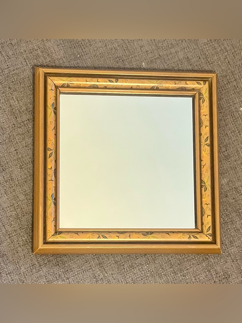 Small Square Mirror with Painted Wood Frame